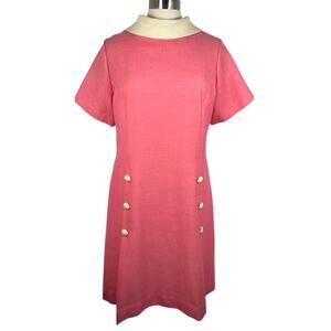 Vintage Union Label Tweed Sheath Dress Pink Plus 18 Pink Short Sleeve Preppy